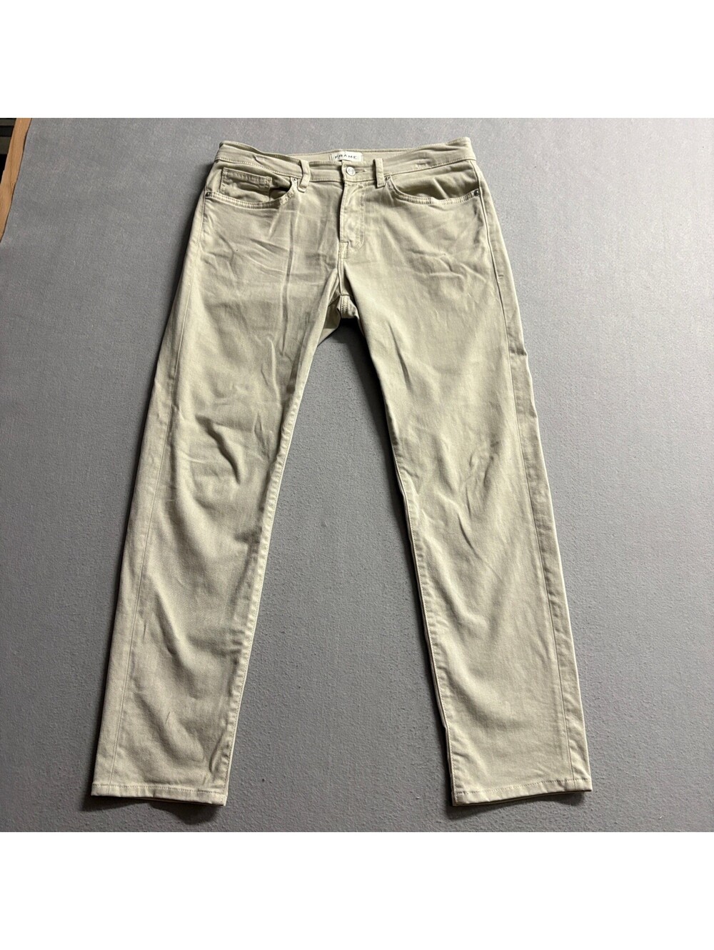 Frame L'Homme Slim Jeans Mens 31 Milk Beige Lyocell Blend Stretch Pants LMH870